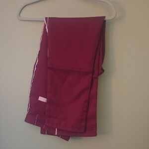 Burgundy Pants with Side Stripes